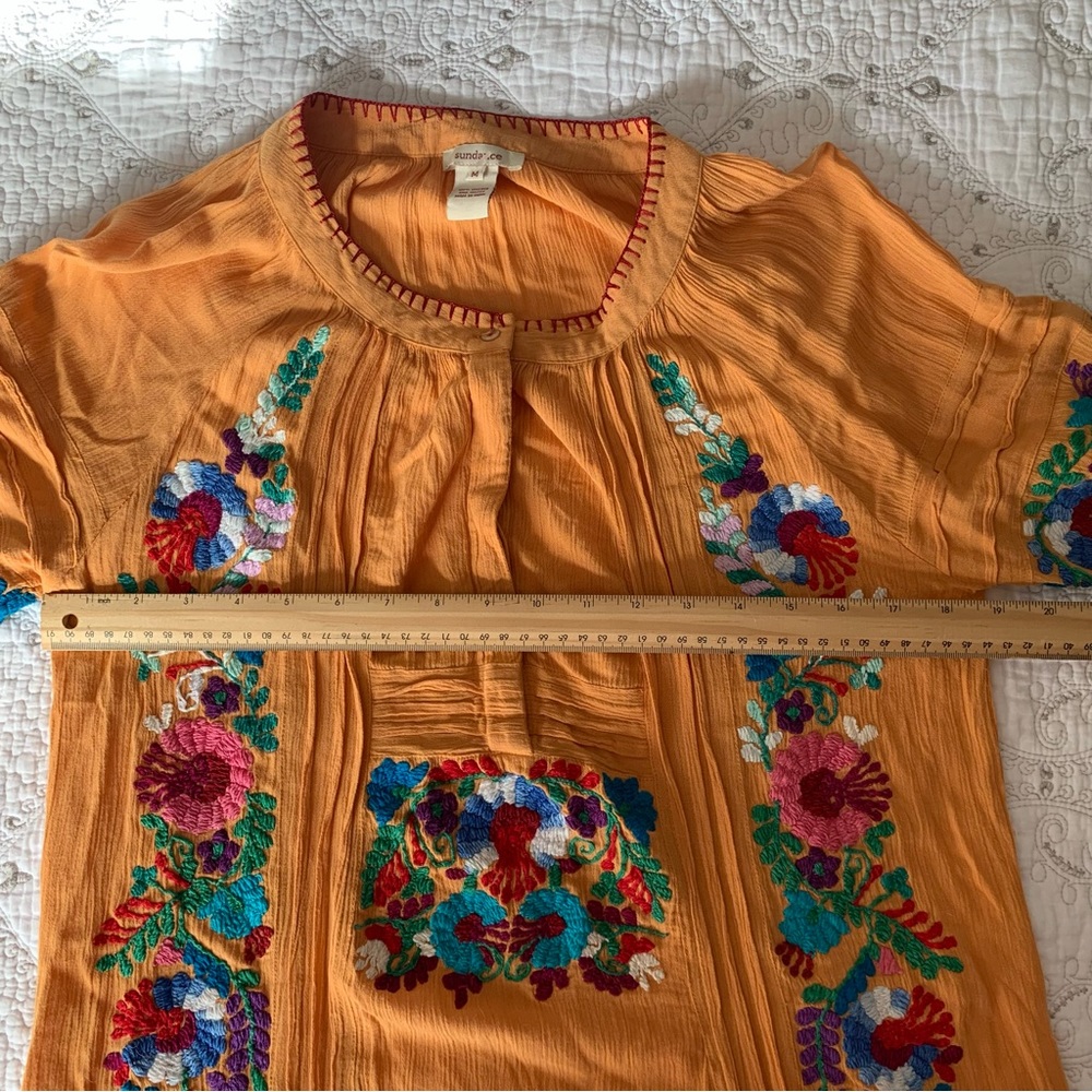 Sundance Floral Embroidered Boho Blouse size M - Picture 13 of 16